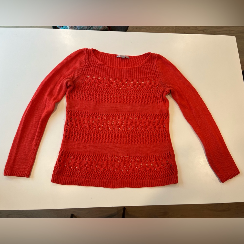 Coral crochet sweater